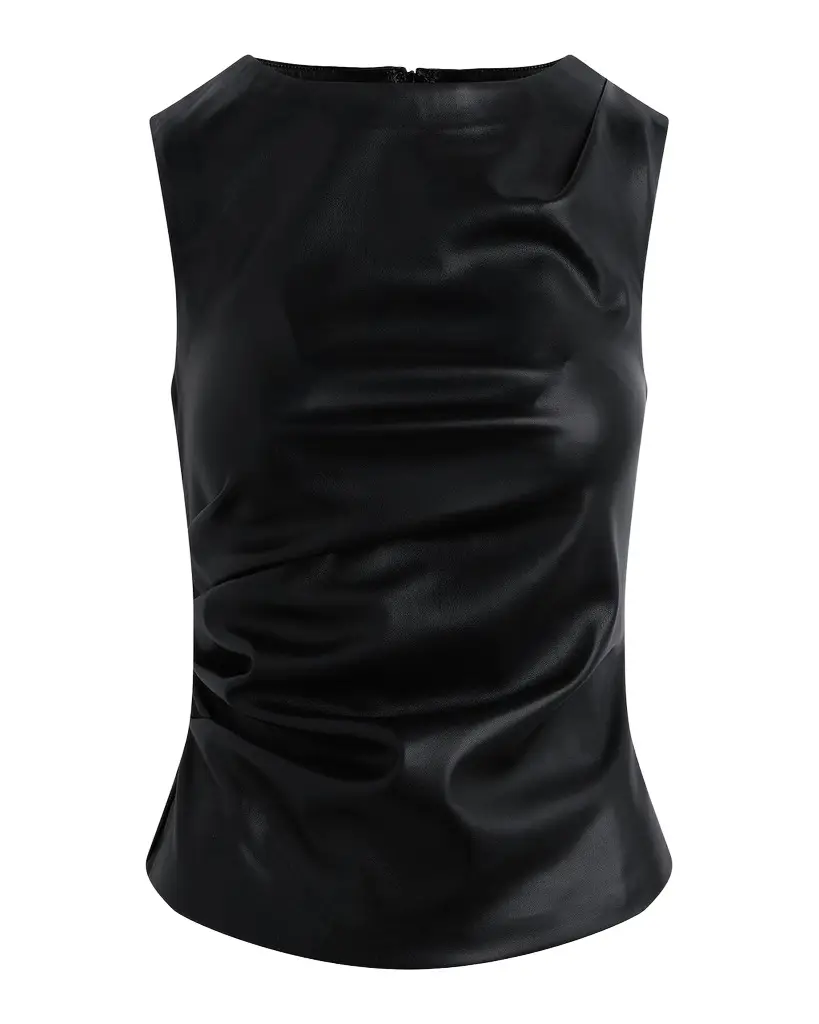 The Meg Faux Leather Top The Meg Faux Leather Top