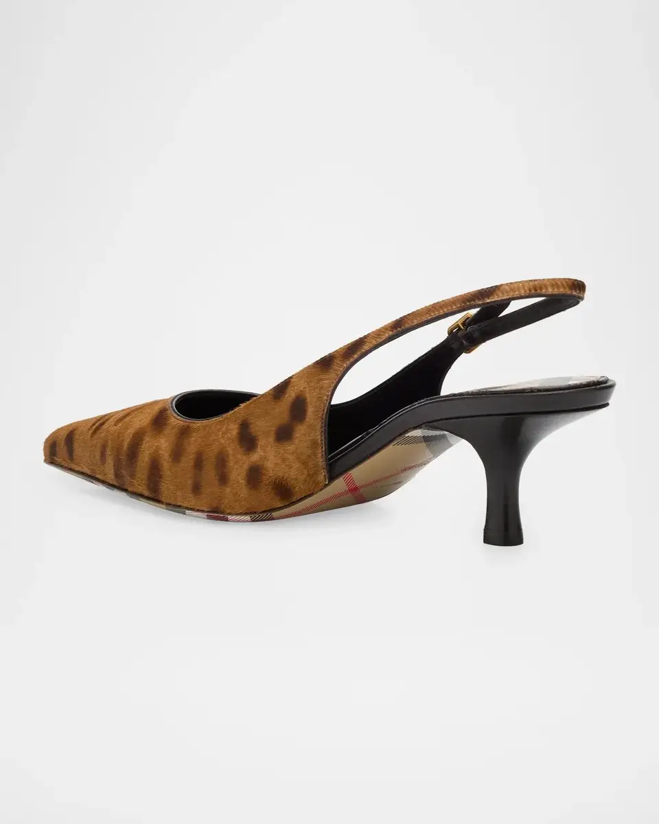 Burberry 55mm Leopard Calf Hair Slingback Pumps | Thumbnail 4 Burberry 55mm Leopard Calf Hair Slingback Pumps | Thumbnail 4