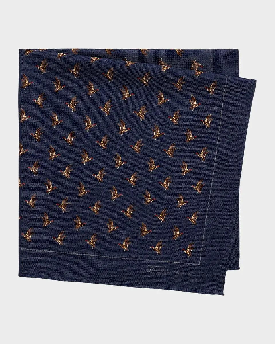 Polo Ralph Lauren Men's Duck-Print Wool Challis Bandanna | Thumbnail 2