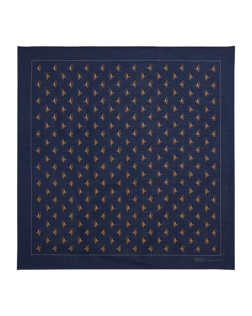 Polo Ralph Lauren Men's Duck-Print Wool Challis Bandanna