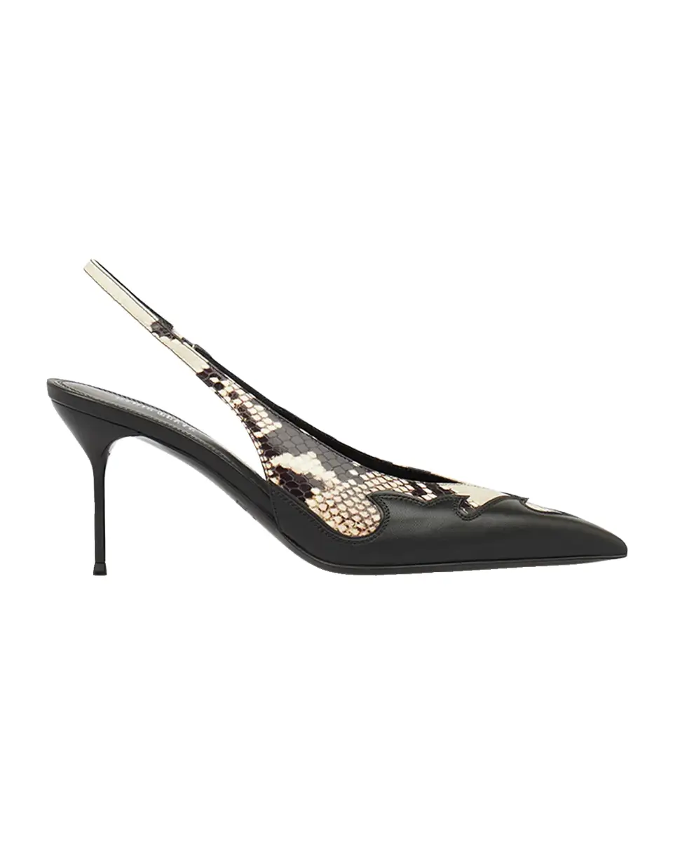 Paris Texas 70mm Lidia Queen Mixed Leather Slingback Pumps | Thumbnail 2 Paris Texas 70mm Lidia Queen Mixed Leather Slingback Pumps | Thumbnail 2