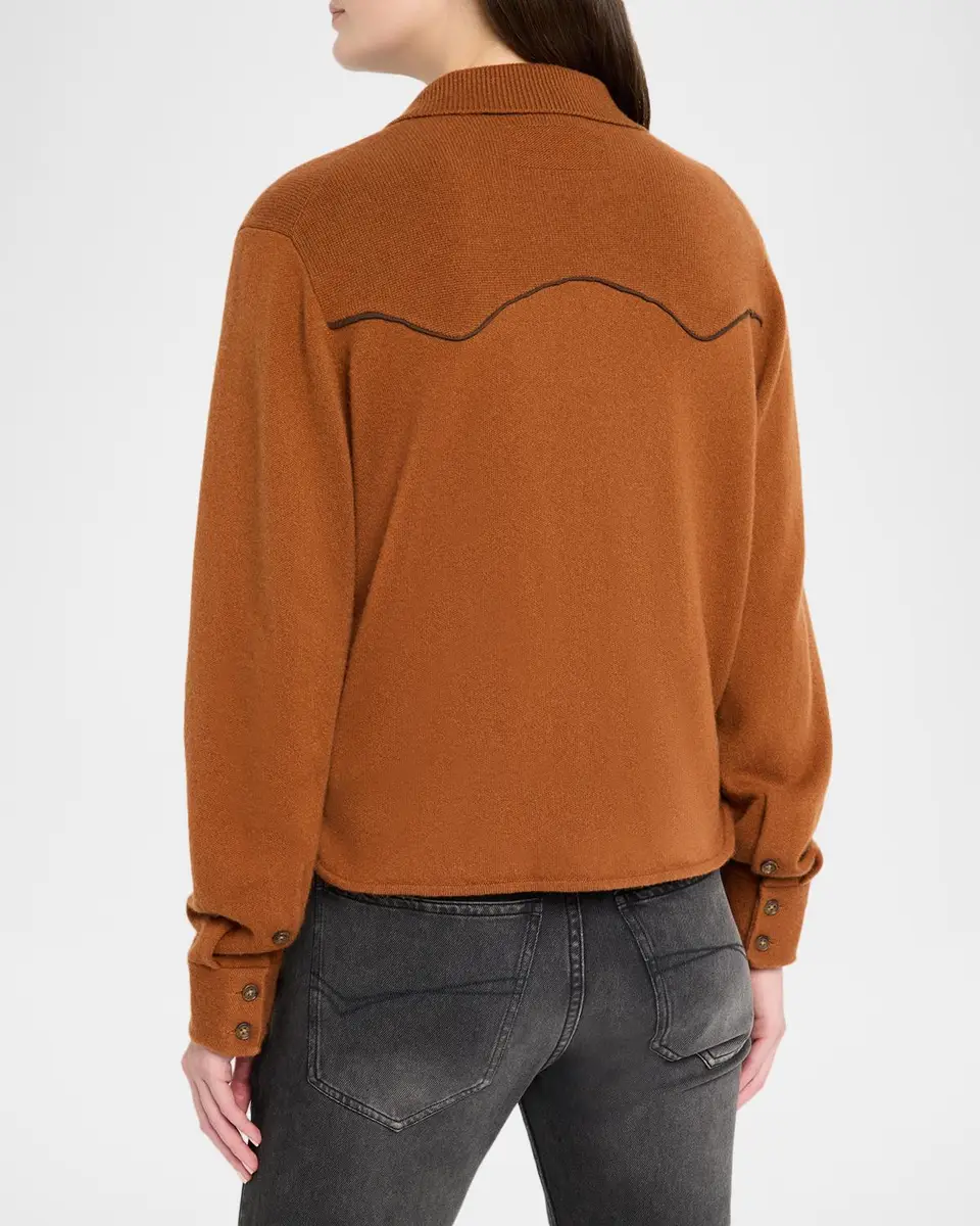 Guest In Residence Cashmere Crop Western Shirt | Thumbnail 3 Guest In Residence Cashmere Crop Western Shirt | Thumbnail 3