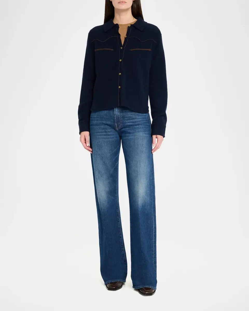 Guest In Residence Cashmere Crop Western Shirt | Thumbnail 2 Guest In Residence Cashmere Crop Western Shirt | Thumbnail 2