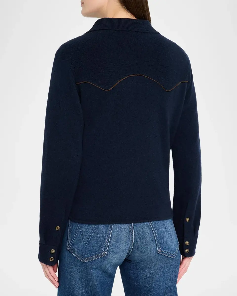 Guest In Residence Cashmere Crop Western Shirt | Thumbnail 3 Guest In Residence Cashmere Crop Western Shirt | Thumbnail 3