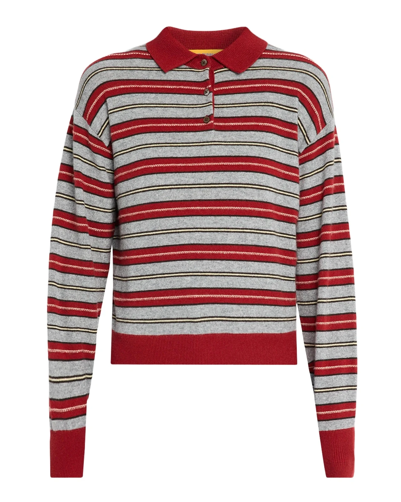 Collegiate Striped Cashmere Polo Sweater Collegiate Striped Cashmere Polo Sweater