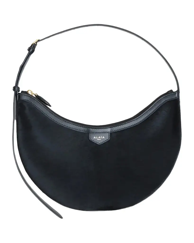 One Piece Demi-Lune Calf-Hair Bag
