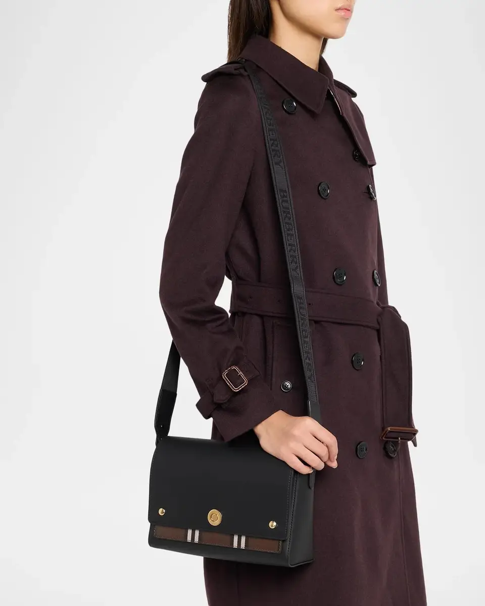 Burberry Note Medium Leather & Check Crossbody Bag | Thumbnail 2 Burberry Note Medium Leather & Check Crossbody Bag | Thumbnail 2