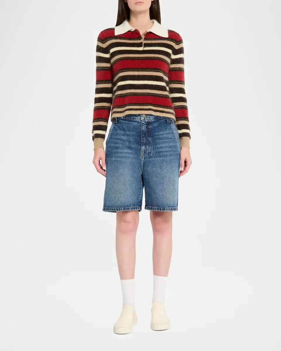 Guest In Residence Grizzly Cashmere Crop Rugby Sweater | Thumbnail 2 Guest In Residence Grizzly Cashmere Crop Rugby Sweater | Thumbnail 2