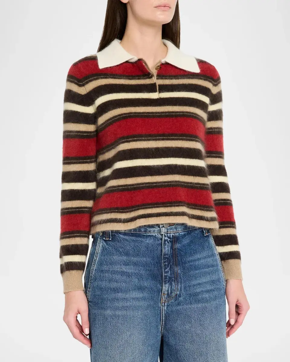 Guest In Residence Grizzly Cashmere Crop Rugby Sweater | Thumbnail 4 Guest In Residence Grizzly Cashmere Crop Rugby Sweater | Thumbnail 4