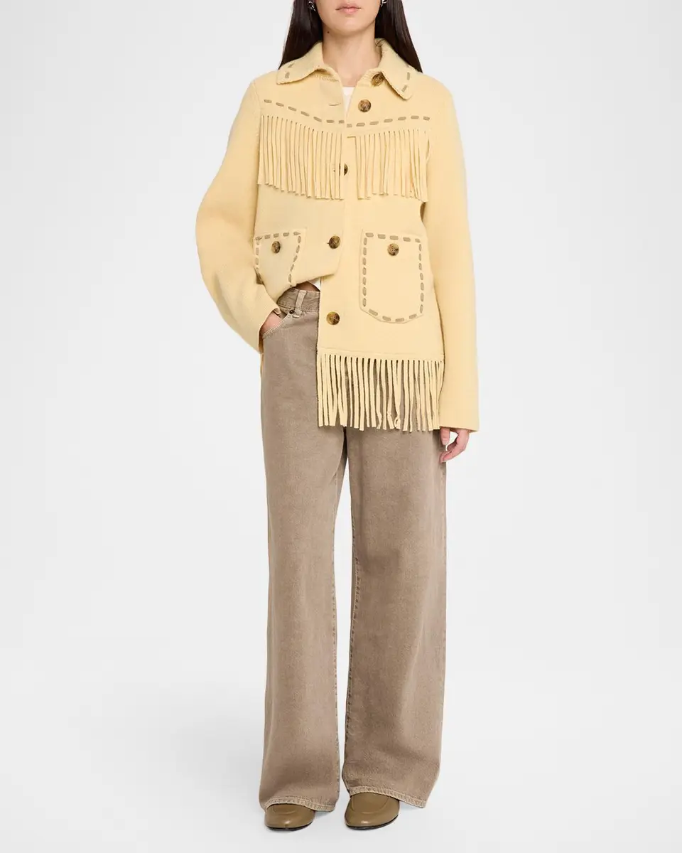Guest In Residence Western Fringe Cashmere-Wool Knit Jacket | Thumbnail 2 Guest In Residence Western Fringe Cashmere-Wool Knit Jacket | Thumbnail 2