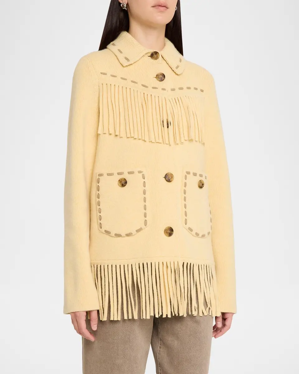 Guest In Residence Western Fringe Cashmere-Wool Knit Jacket | Thumbnail 4 Guest In Residence Western Fringe Cashmere-Wool Knit Jacket | Thumbnail 4