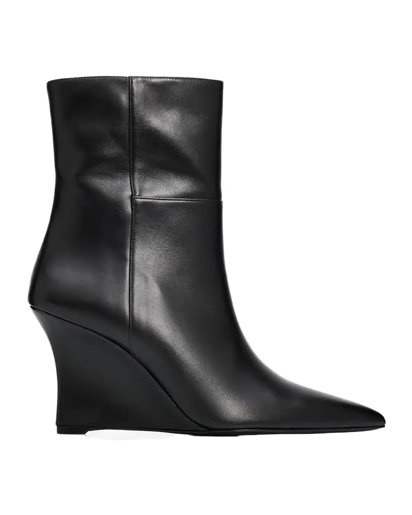Stuart Weitzman 85mm Vinnie Leather Wedge Booties