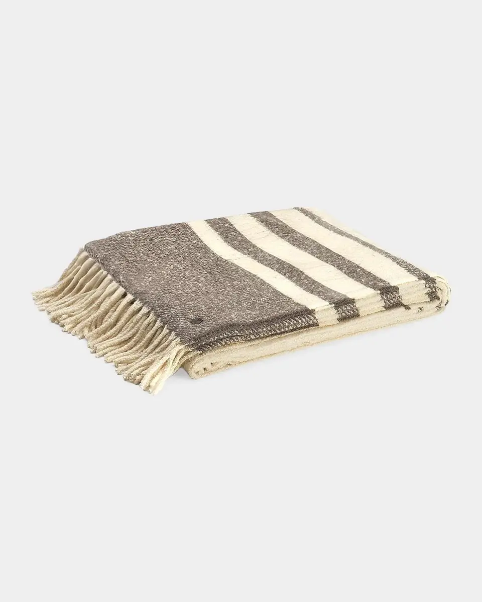 Weich Couture Alpaca Mullida Striped Alpaca Wool & Silk Blanket | Thumbnail 2 Weich Couture Alpaca Mullida Striped Alpaca Wool & Silk Blanket | Thumbnail 2