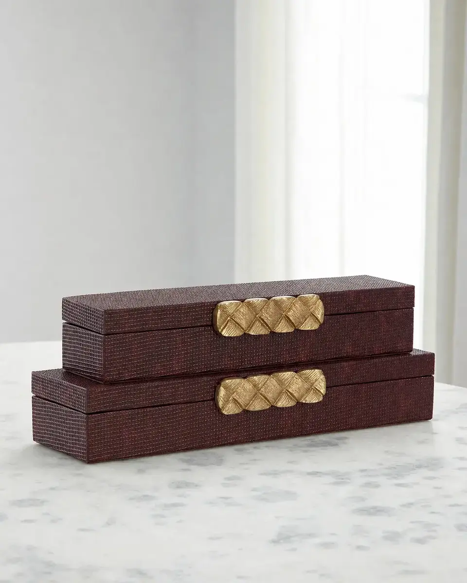 Chateau Vegan Leather Boxes, Set of 2 Chateau Vegan Leather Boxes, Set of 2