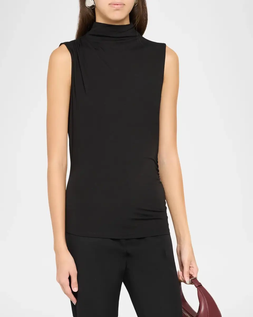 Veronica Beard Mylie Ruched Mock-Neck Top | Thumbnail 4 Veronica Beard Mylie Ruched Mock-Neck Top | Thumbnail 4