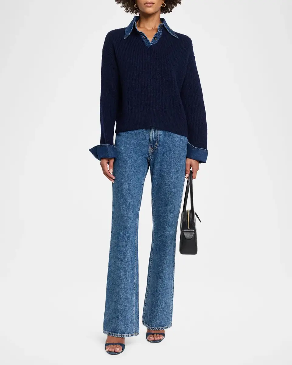 Le Jean Harvey Mixed-Media Sweater | Thumbnail 2 Le Jean Harvey Mixed-Media Sweater | Thumbnail 2