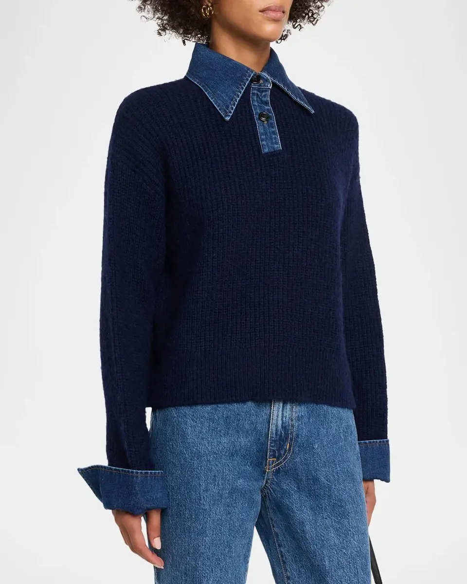 Le Jean Harvey Mixed-Media Sweater | Thumbnail 4 Le Jean Harvey Mixed-Media Sweater | Thumbnail 4