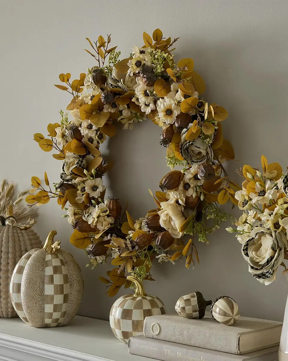 MacKenzie-Childs Café Floral Artificial 24" Wreath | Thumbnail 3