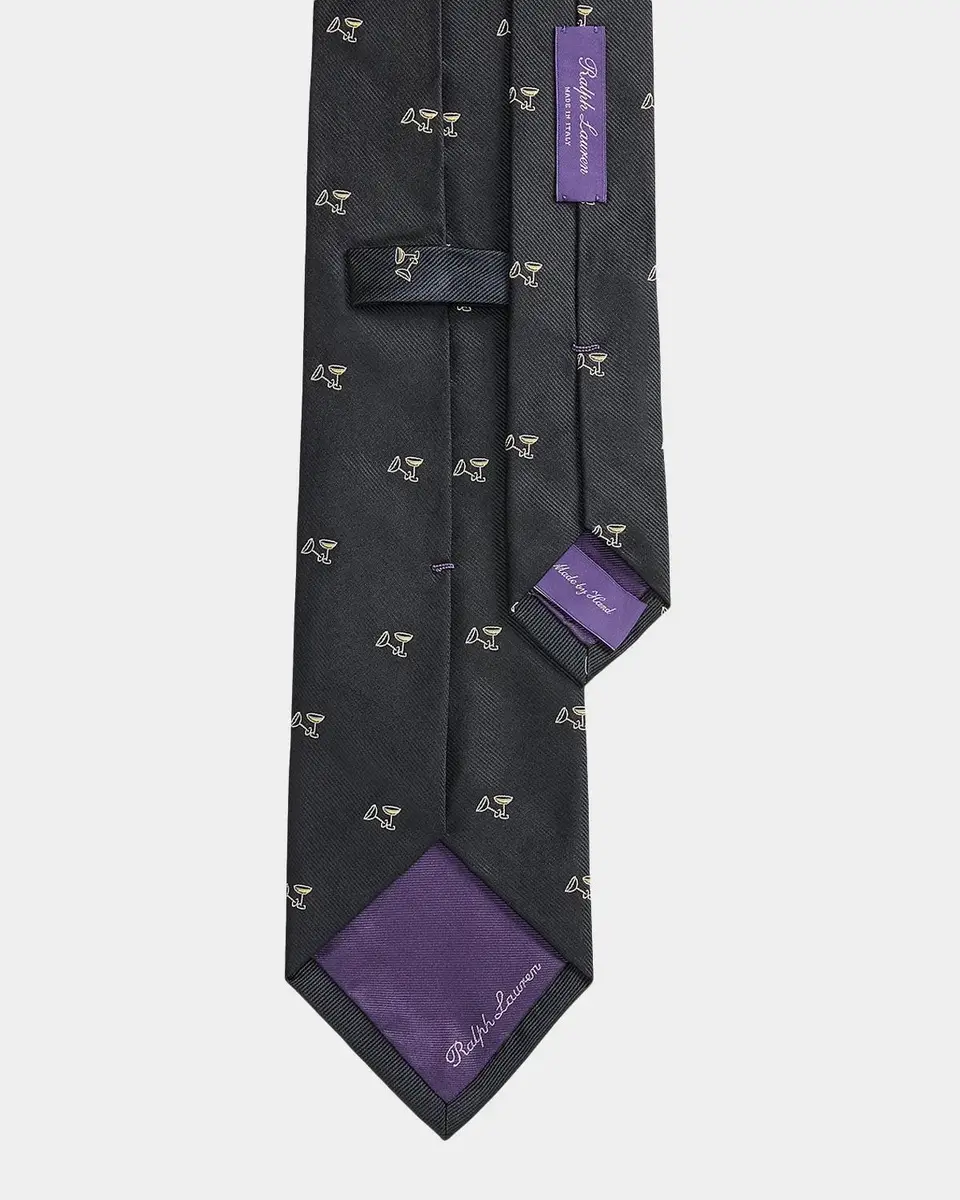 Ralph Lauren Men's Cocktail-Patterned Silk Repp Tie | Thumbnail 2 Ralph Lauren Men's Cocktail-Patterned Silk Repp Tie | Thumbnail 2