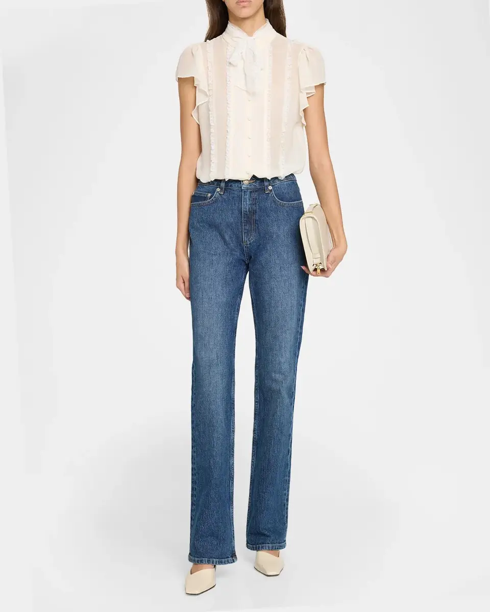Cinq à Sept Virelle Lace-Trim Sheer Blouse | Thumbnail 2 Cinq à Sept Virelle Lace-Trim Sheer Blouse | Thumbnail 2