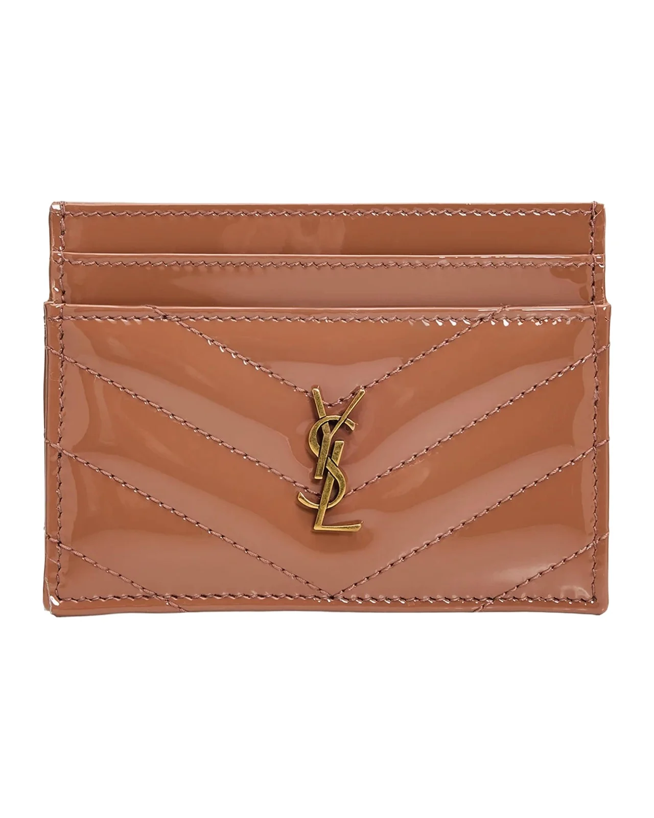 Saint Laurent Cassandre Quilted Patent Leather Card Case