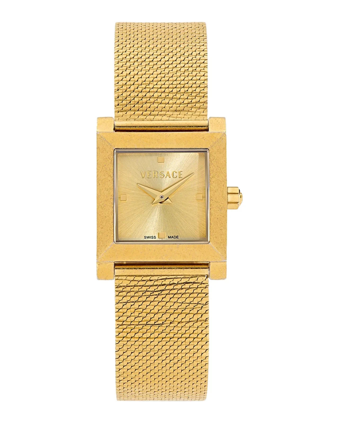 Mosaic 22x22mm IP Yellow Gold Mesh Bracelet Watch