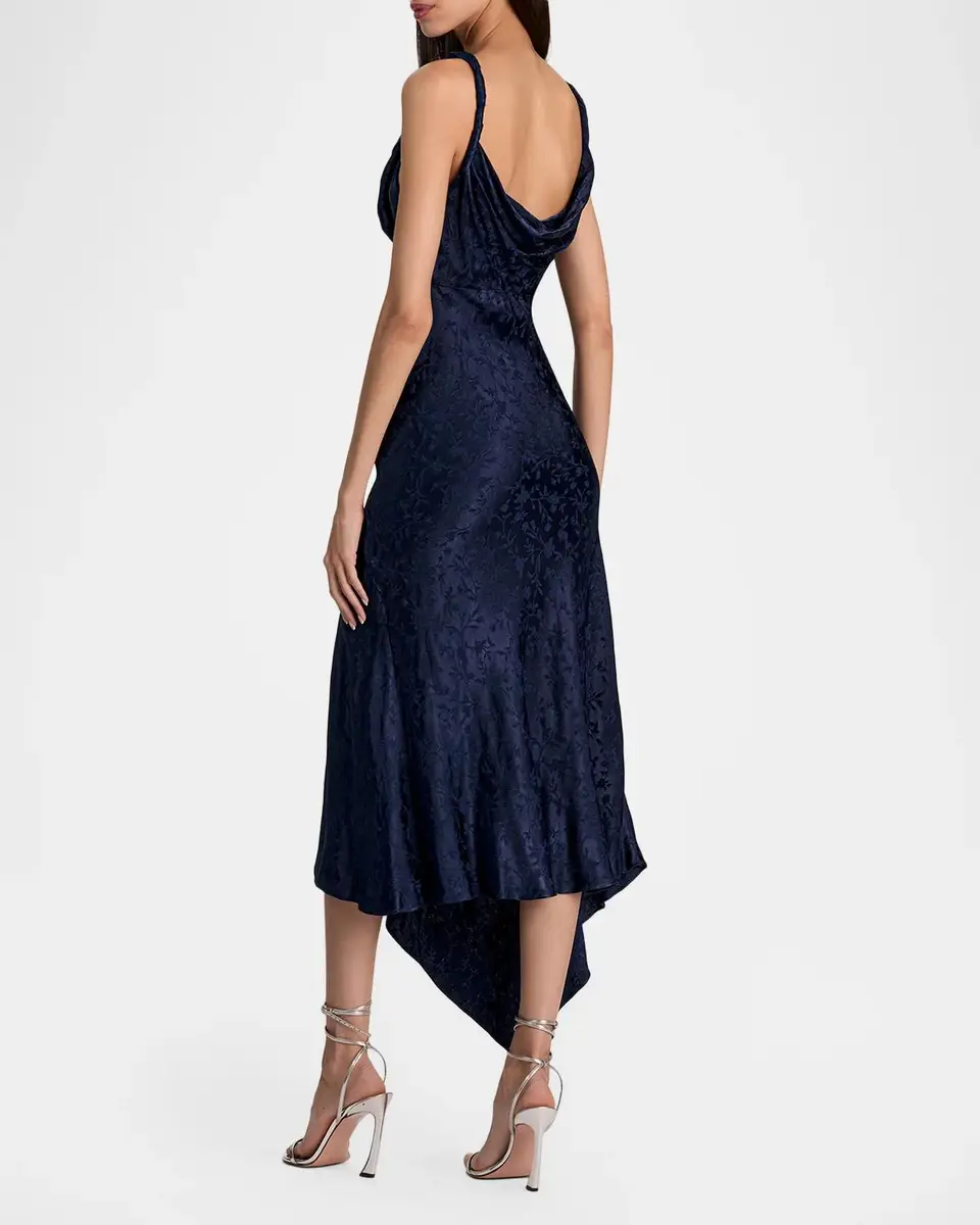 Alice + Olivia Monique Twist Strap Cowl-Neck Midi Dress | Thumbnail 3 Alice + Olivia Monique Twist Strap Cowl-Neck Midi Dress | Thumbnail 3
