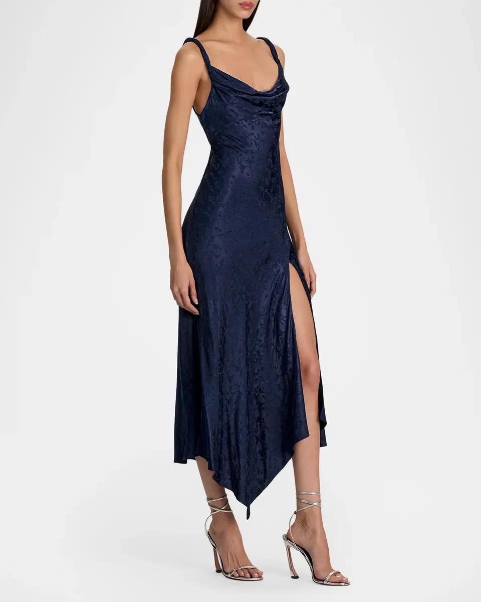 Alice + Olivia Monique Twist Strap Cowl-Neck Midi Dress | Thumbnail 6 Alice + Olivia Monique Twist Strap Cowl-Neck Midi Dress | Thumbnail 6
