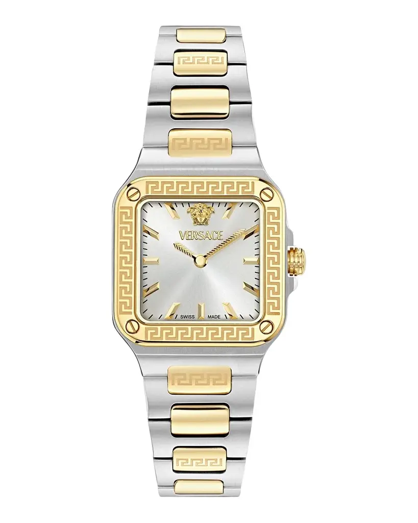 Versace Greca Edge 30x30mm Two-Tone Bracelet Watch