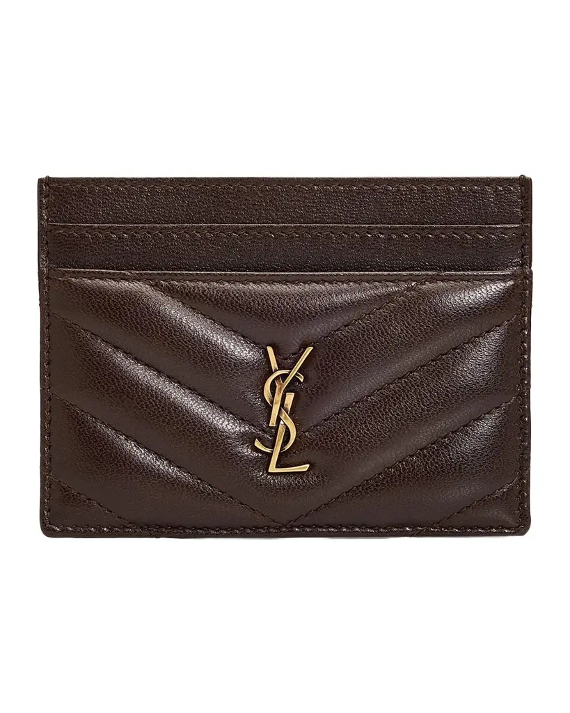 Cassandre Logo Quilted Leather Card Case Cassandre Logo Quilted Leather Card Case