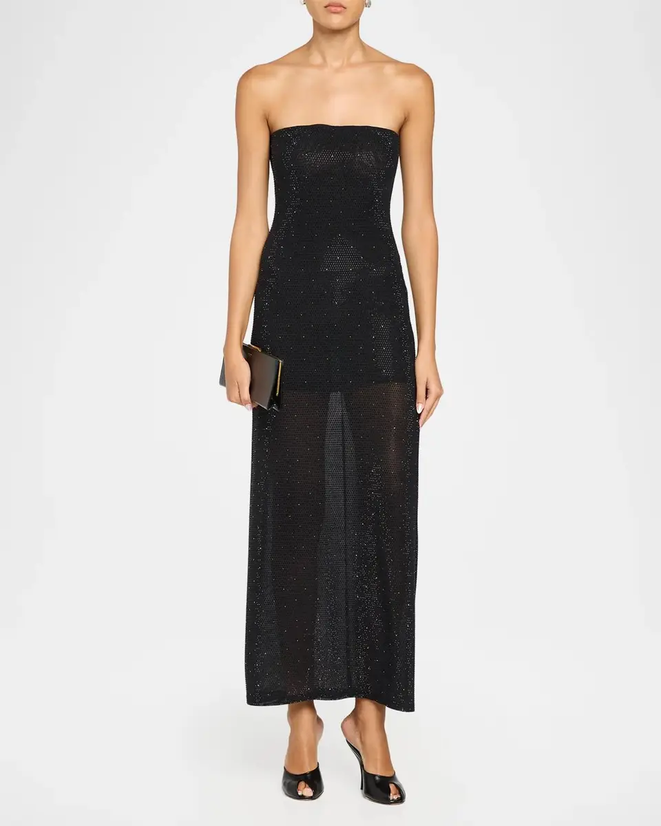 Alice + Olivia Delora Embellished Strapless Midi Dress | Thumbnail 2