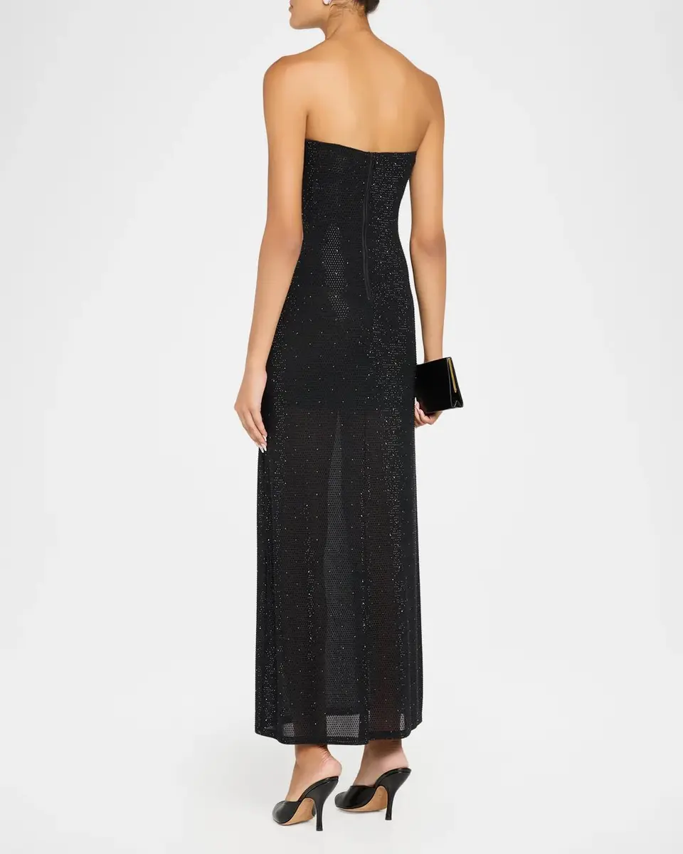 Alice + Olivia Delora Embellished Strapless Midi Dress | Thumbnail 3