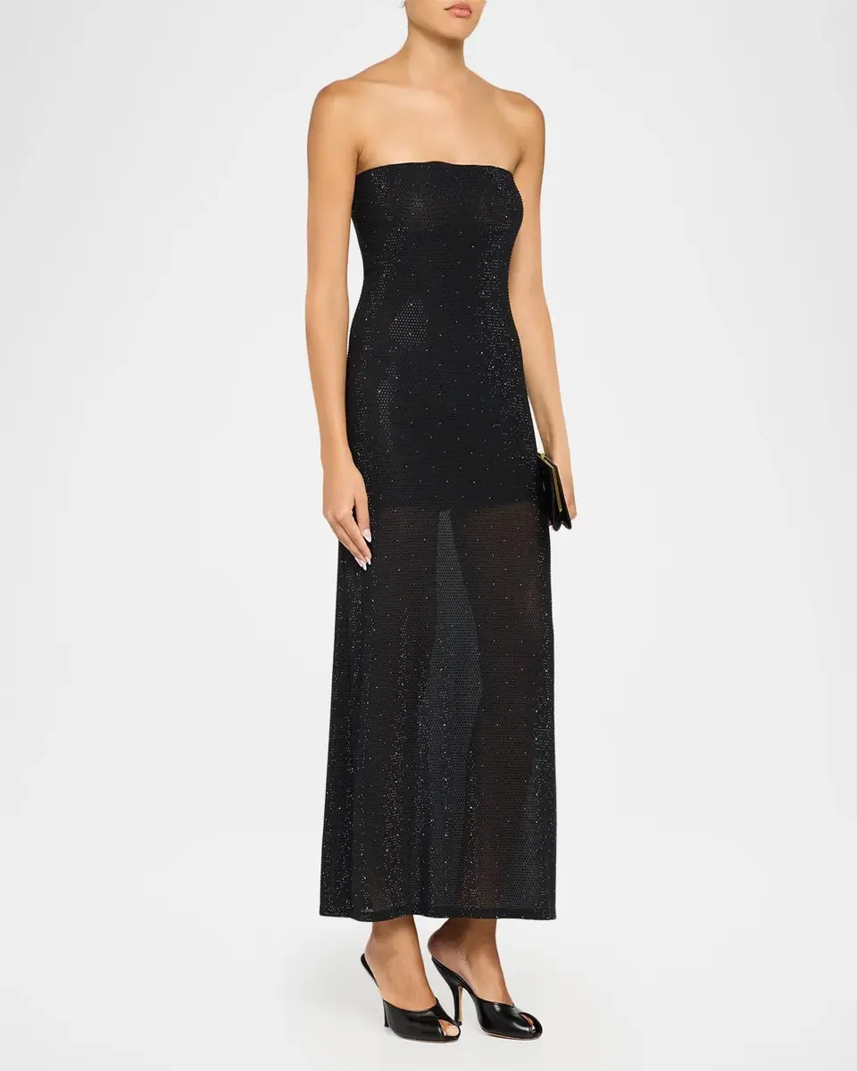 Alice + Olivia Delora Embellished Strapless Midi Dress | Thumbnail 4