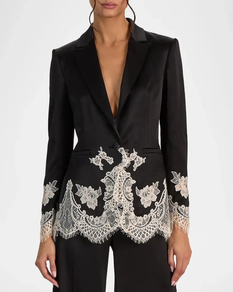 Alice + Olivia Breann Floral-Embroidered Blazer | Thumbnail 4