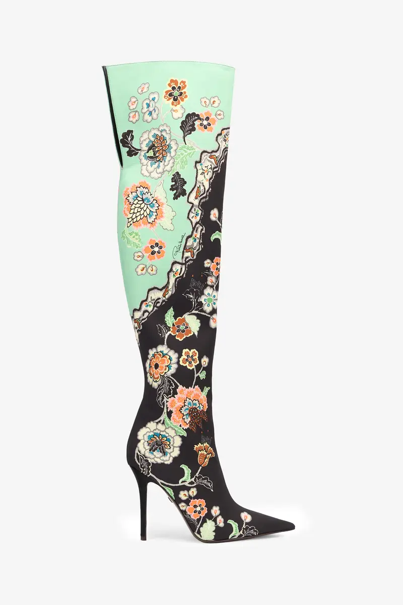 Roberto Cavalli Boots in Silk with Kimono Print | Thumbnail 2