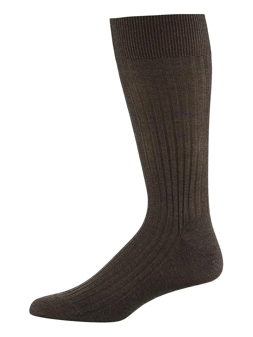Pantherella Men's Danvers Ribbed Cotton Mid-Calf Socks