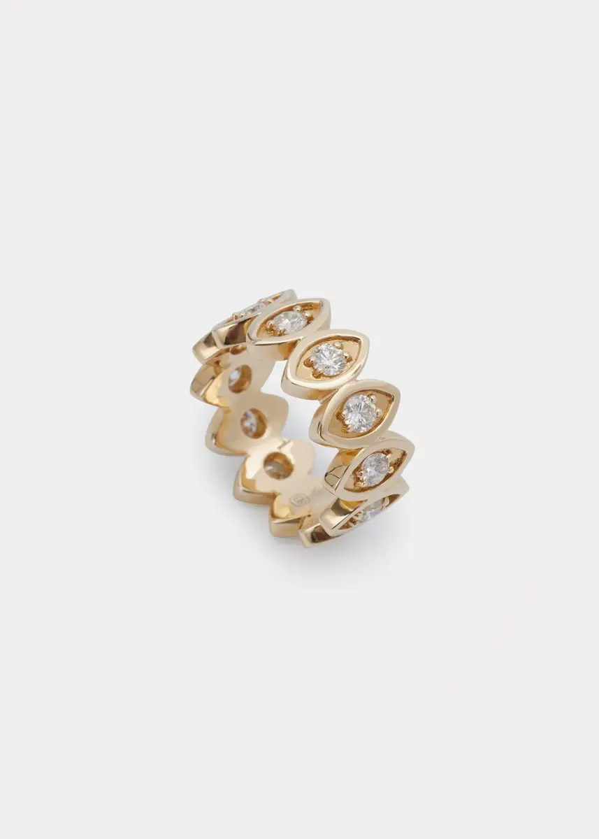 Sydney Evan 14K Yellow Gold and Diamond Marquise Eye Eternity Ring | Thumbnail 3 Sydney Evan 14K Yellow Gold and Diamond Marquise Eye Eternity Ring | Thumbnail 3