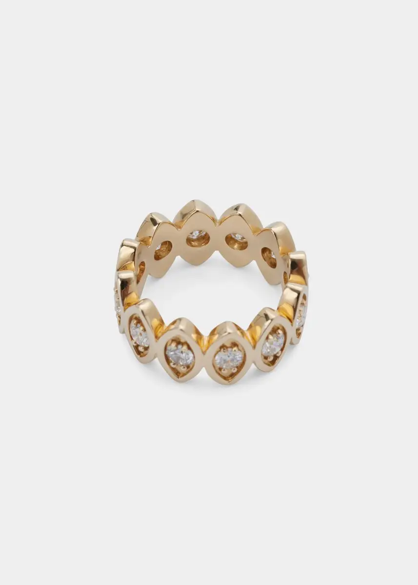Sydney Evan 14K Yellow Gold and Diamond Marquise Eye Eternity Ring | Thumbnail 4 Sydney Evan 14K Yellow Gold and Diamond Marquise Eye Eternity Ring | Thumbnail 4