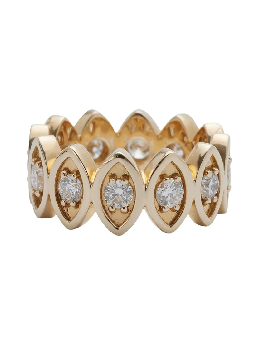 Sydney Evan 14K Yellow Gold and Diamond Marquise Eye Eternity Ring