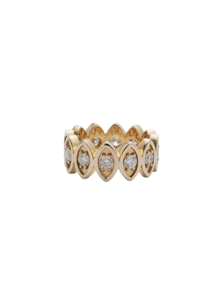 Sydney Evan 14K Yellow Gold and Diamond Marquise Eye Eternity Ring