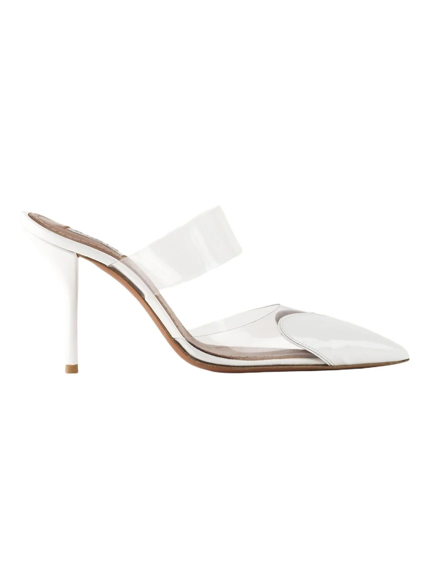 Alaïa Coeur Clear Cap-Toe Mule Pumps