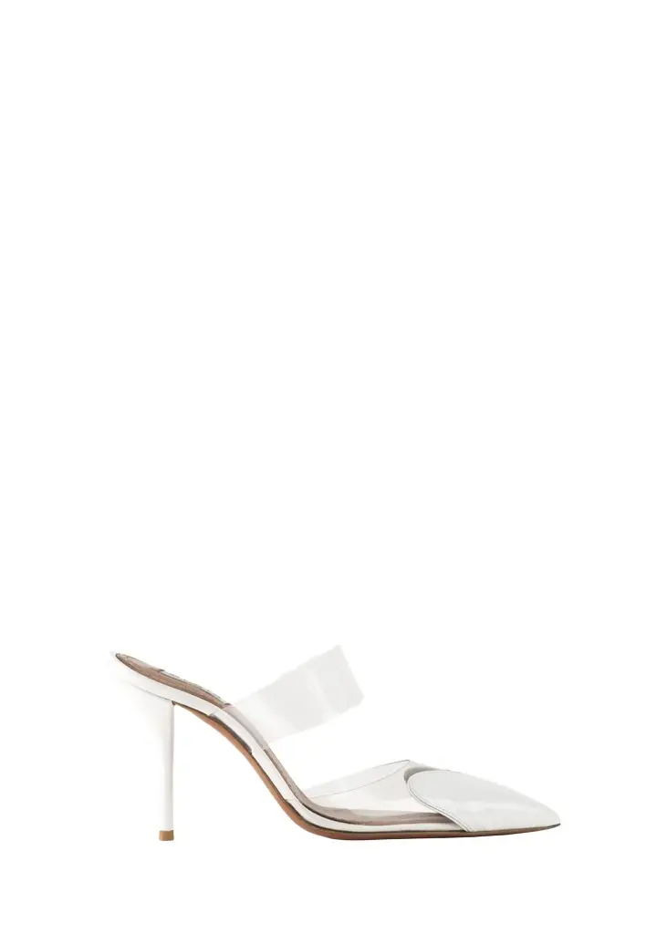 Alaïa Coeur Clear Cap-Toe Mule Pumps