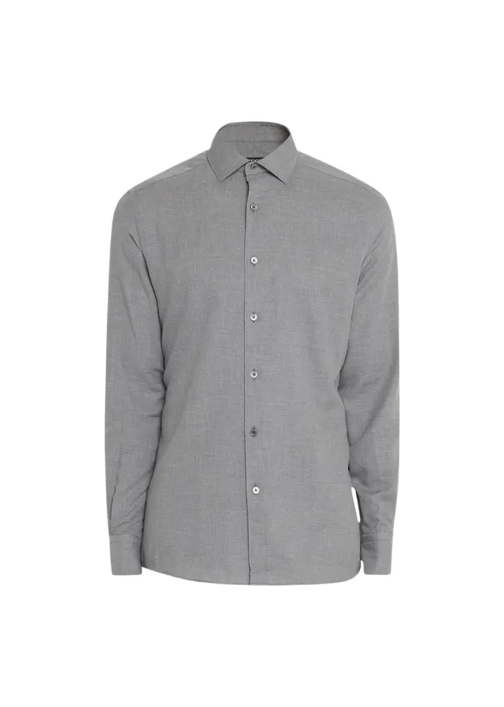 Zegna Men's Cashco Melange Sport Shirt