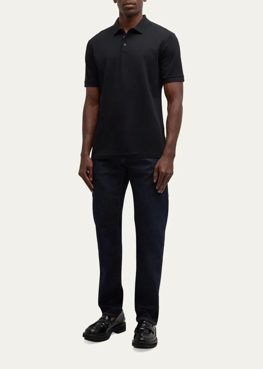 Giorgio Armani Men's Tipped Polo Shirt | Thumbnail 2 Giorgio Armani Men's Tipped Polo Shirt | Thumbnail 2