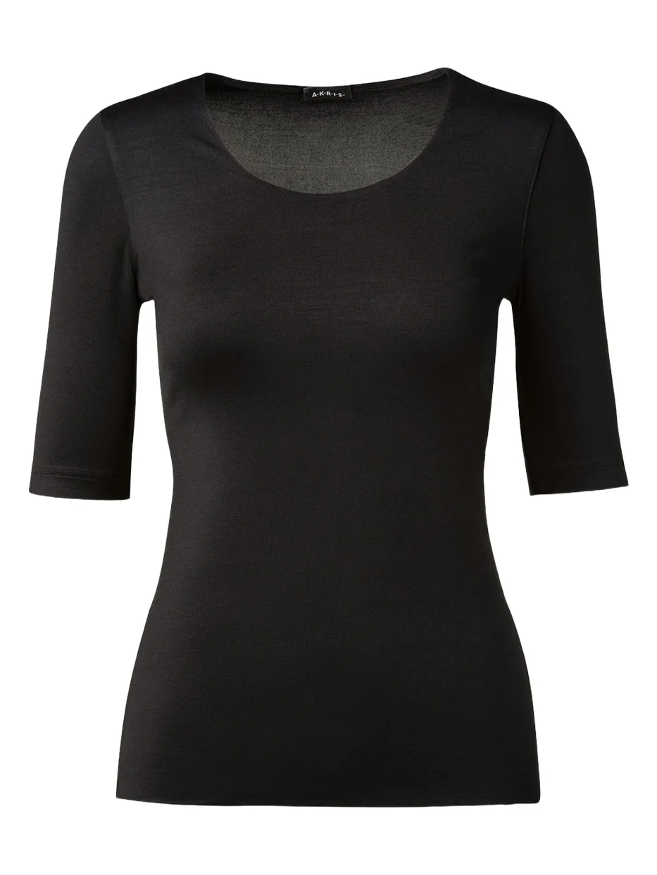 Scoop-Neck Silk Jersey T-Shirt