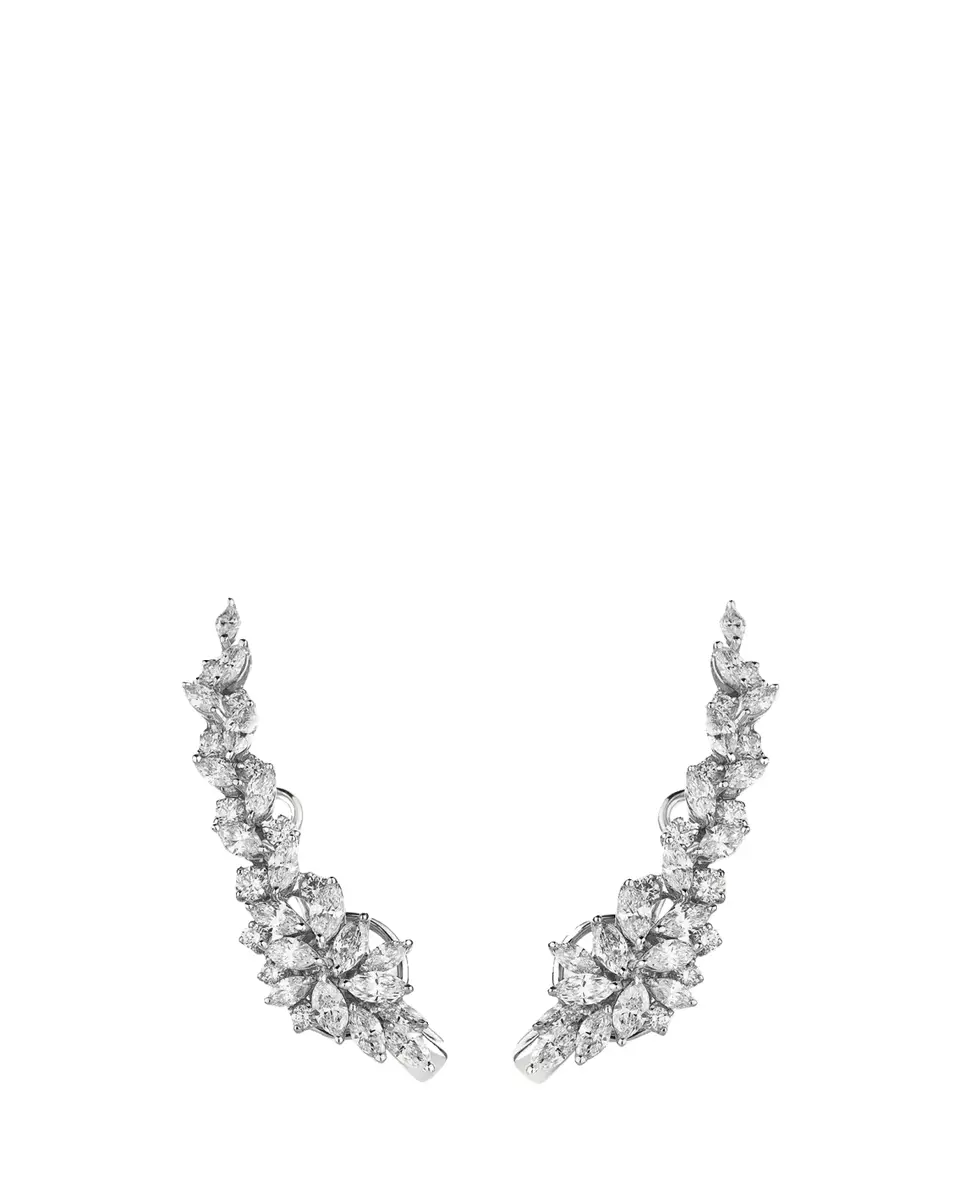 YEPREM 18K White Gold Diamond Climber Earrings | Thumbnail 2