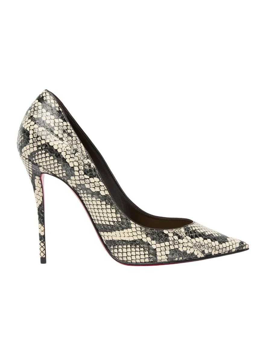 Christian Louboutin 100mm La Pigalle Snake-Embossed Leather Pumps