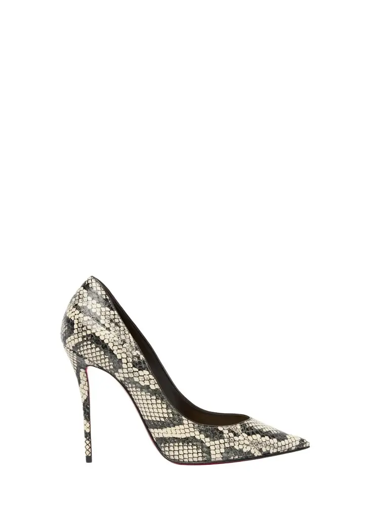 Christian Louboutin 100mm La Pigalle Snake-Embossed Leather Pumps