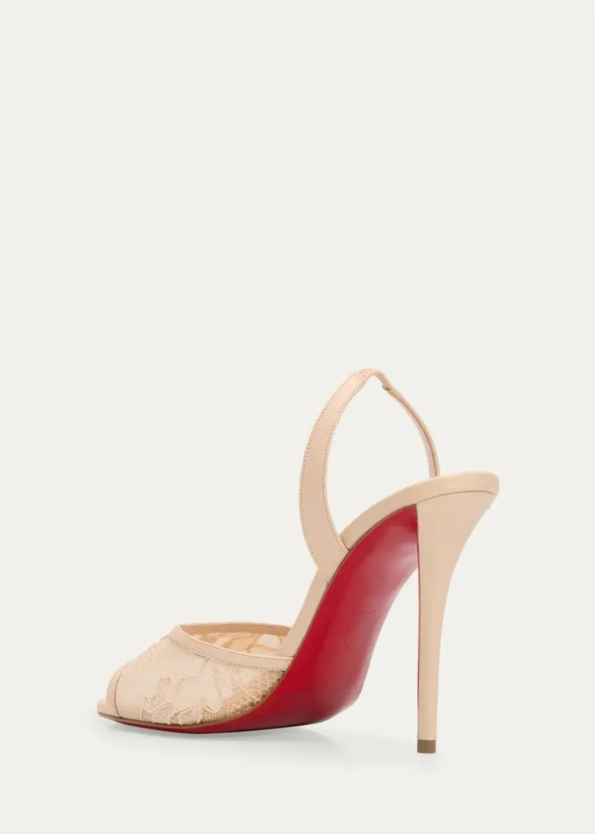 Christian Louboutin 100mm Miss Z Lace Slingback Sandals | Thumbnail 4 Christian Louboutin 100mm Miss Z Lace Slingback Sandals | Thumbnail 4