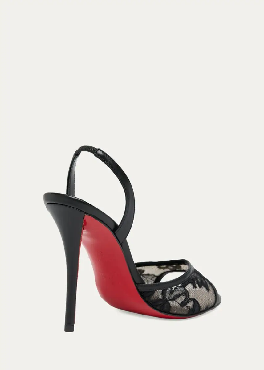 Christian Louboutin 100mm Miss Z Lace Slingback Sandals | Thumbnail 6 Christian Louboutin 100mm Miss Z Lace Slingback Sandals | Thumbnail 6